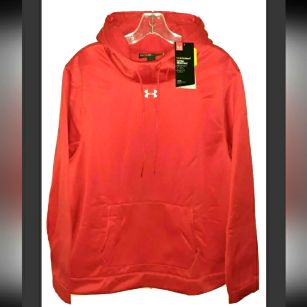 NOS WOMEN'S Sz Lg RED Under Armour STORM Hoodie, WINTERWEAR Pullover -COLDGEAR
